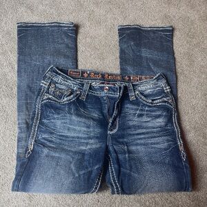 Rock Revival Peacoat Mid-Rise Bootcut Jeans